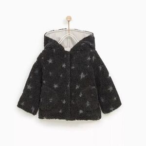 Zara | black & silver cozy Jacket 2/3Y